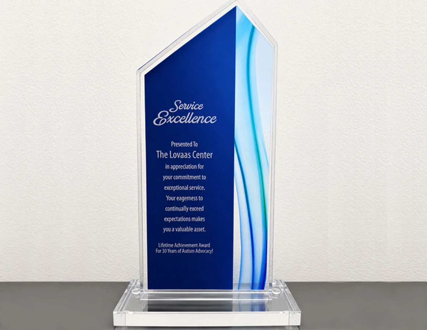 Service Excellence – Lifetime Achievement Award for 30 Years of Autism Advocacy